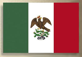 Primera bandera nacional oficial (1821). Primer imperio mexicano