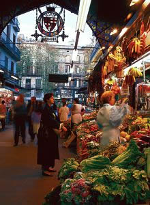 Interior del mercado Boquería