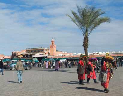 La mítica Plaza Djemaa el-Fna. Marrakech.
