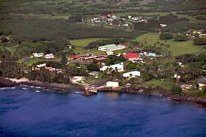 Villa de Kalaupapa en Molokai.