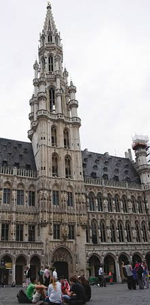 Edificio del ayuntamiento. Grand Place de Bruselas.
