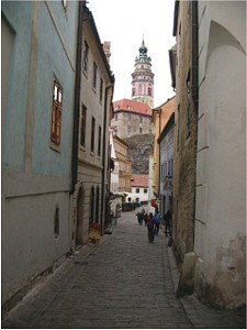 Típico callejón. Cesky Krumlov