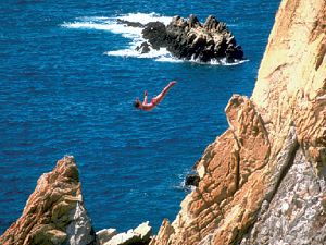 Clavadista en La Quebrada. Acapulco.