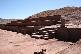 Detalle de la pirámide de Akapana.