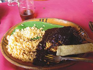 Pollo con mole.