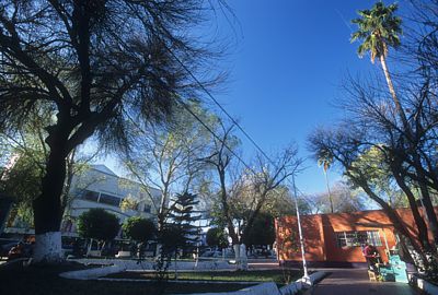 Fuente en el centro histórico de Nuevo Laredo.