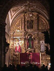 Interior de la Parroquia. San Andrés Mixquic.