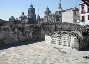 Vestigios del Templo Mayor. Centro Histórico de la ciudad de México.