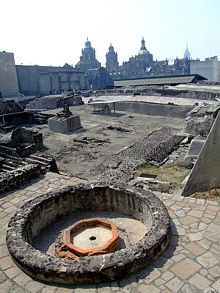 Vista de los vestigios del Templo Mayor