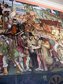 Murales de Diego Rivera decoran el interior del Palacio Nacional. La ciudad de los palacios.