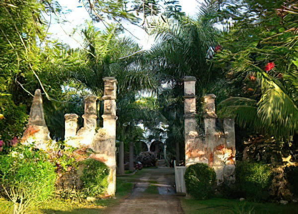 Hacienda Blanca Flor.- Acceso. Haciendas Henequeneras de Yucatán.