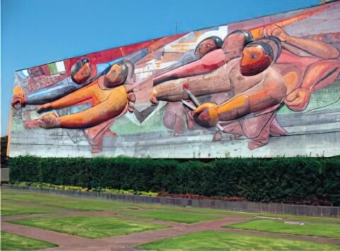 Mural de David Alfaro Siqueiros. UNAM.