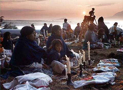 Ofrendas en la Isla de Janitzio.