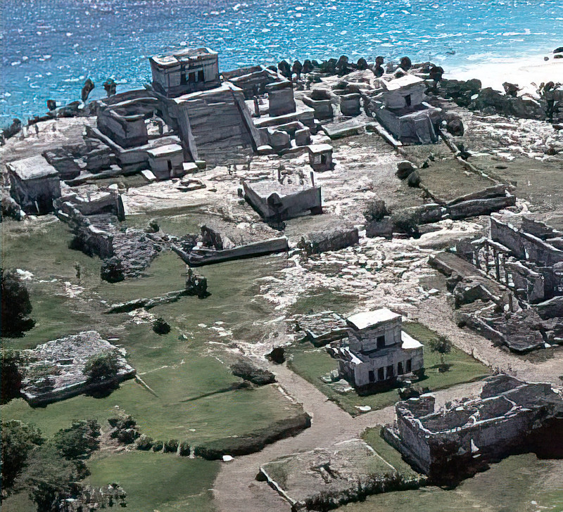 Vista aérea de la zona arqueológica de Tulum